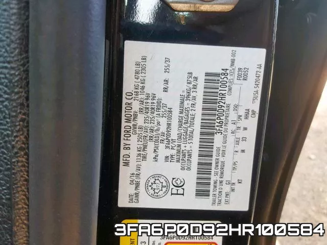 3FA6P0D92HR100584 фото 2