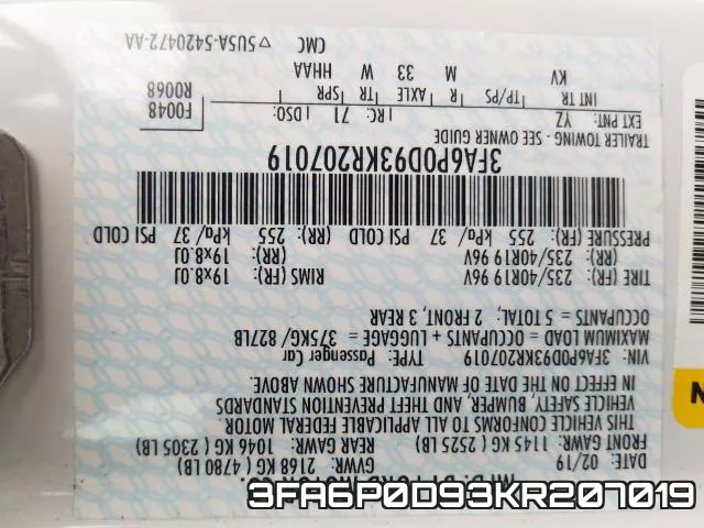 3FA6P0D93KR207019 фото 2