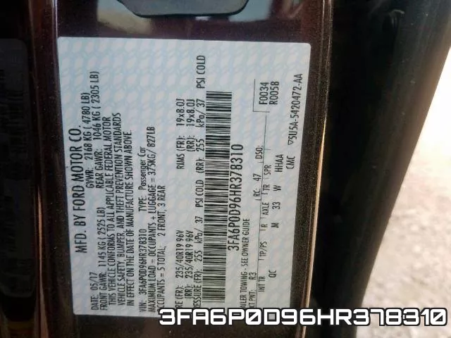 3FA6P0D96HR378310 фото 2