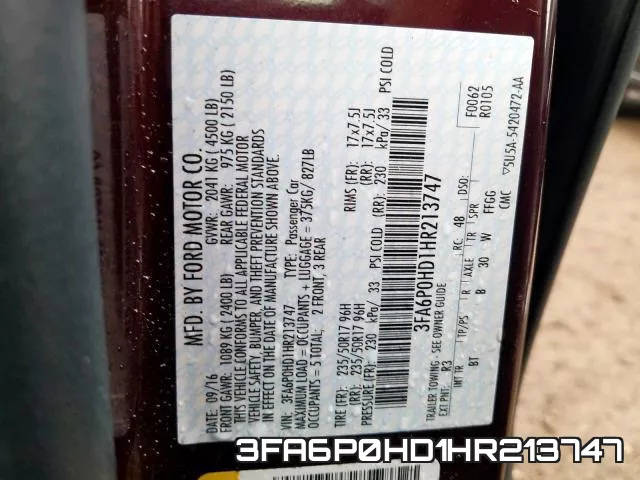 3FA6P0HD1HR213747 фото 2
