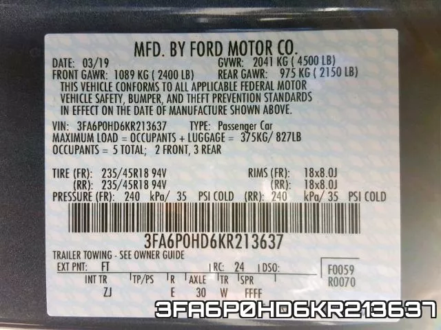 3FA6P0HD6KR213637 фото 2