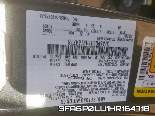 3FA6P0LU1HR164718 фото 2