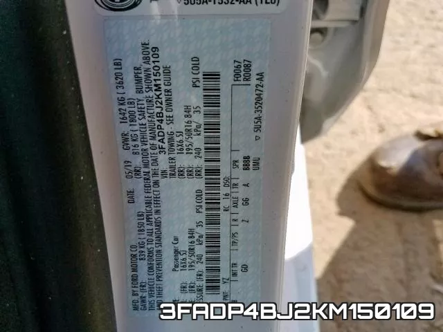 3FADP4BJ2KM150109 фото 2