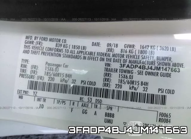 3FADP4BJ4JM147663 фото 10