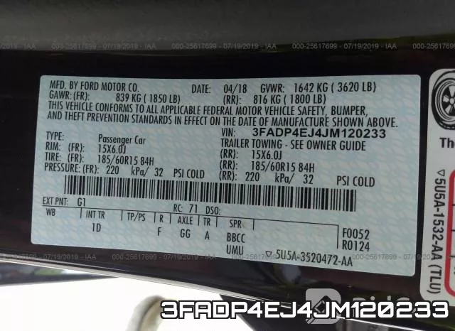 3FADP4EJ4JM120233 фото 10