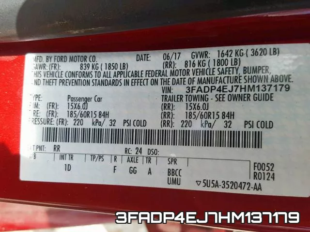 3FADP4EJ7HM137179 фото 2