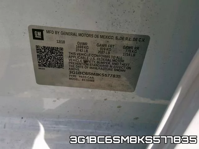 3G1BC6SM8KS577835 фото 2