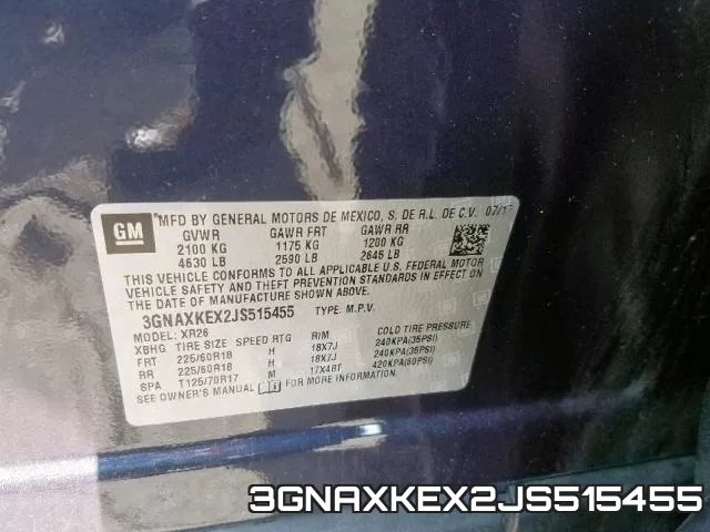 3GNAXKEX2JS515455 фото 2