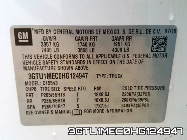 3GTU1MEC0HG124947 фото 2