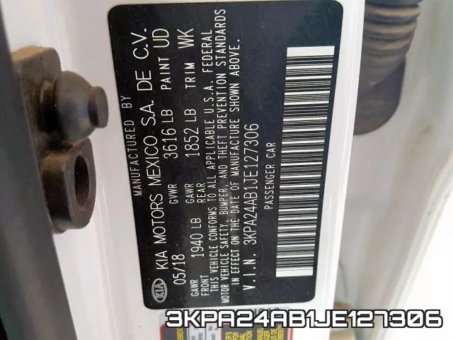 3KPA24AB1JE127306 фото 2