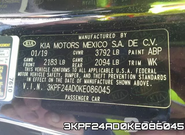 3KPF24AD0KE086045 фото 9