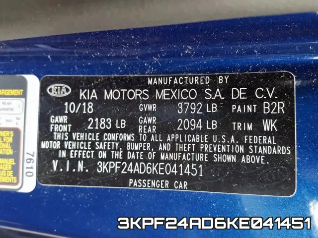 3KPF24AD6KE041451 фото 2