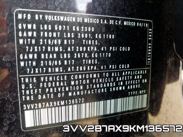 3VV2B7AX9KM136572 фото 2