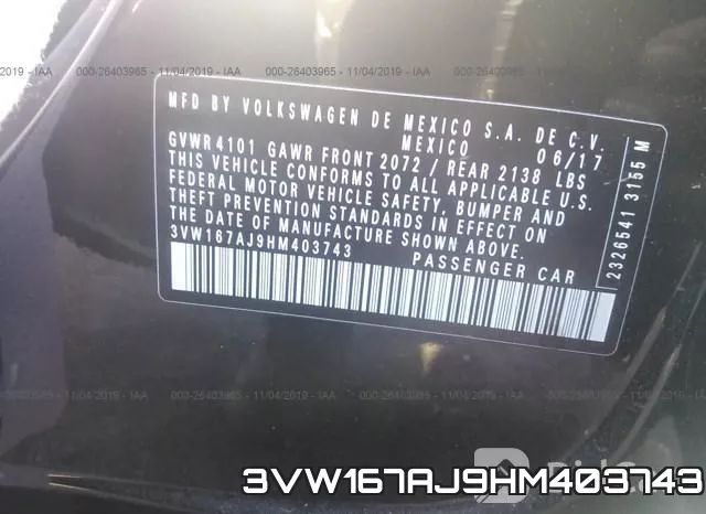 3VW167AJ9HM403743 фото 10