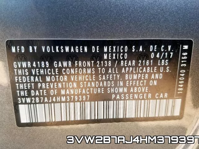 3VW2B7AJ4HM379397 фото 2
