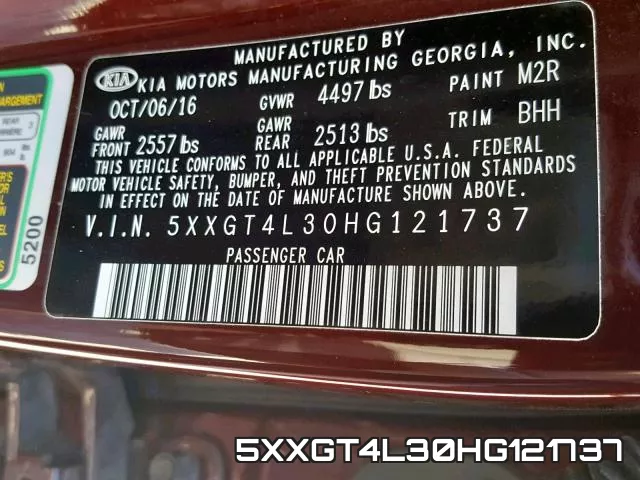 5XXGT4L30HG121737 фото 2