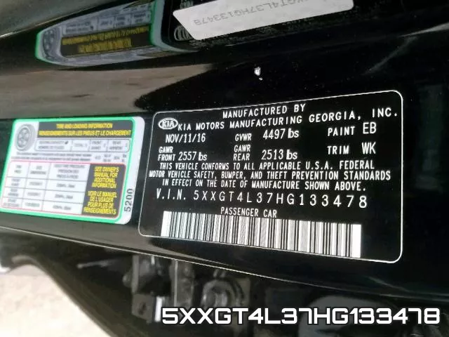 5XXGT4L37HG133478 фото 2