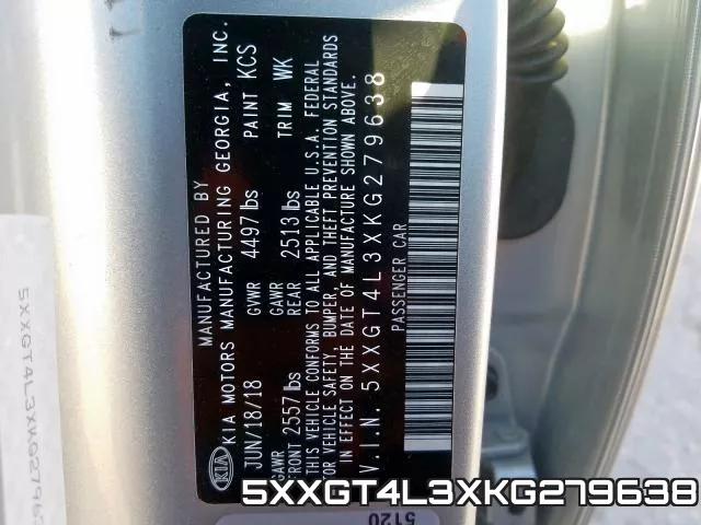 5XXGT4L3XKG279638 фото 2