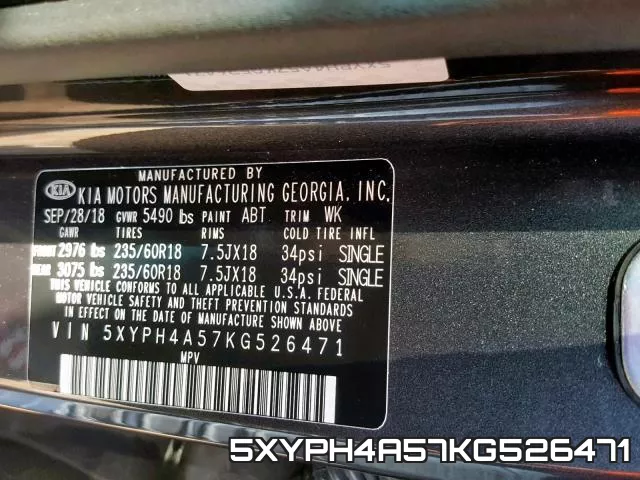 5XYPH4A57KG526471 фото 2