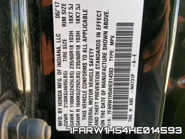 7FARW1H54HE014593 фото 2