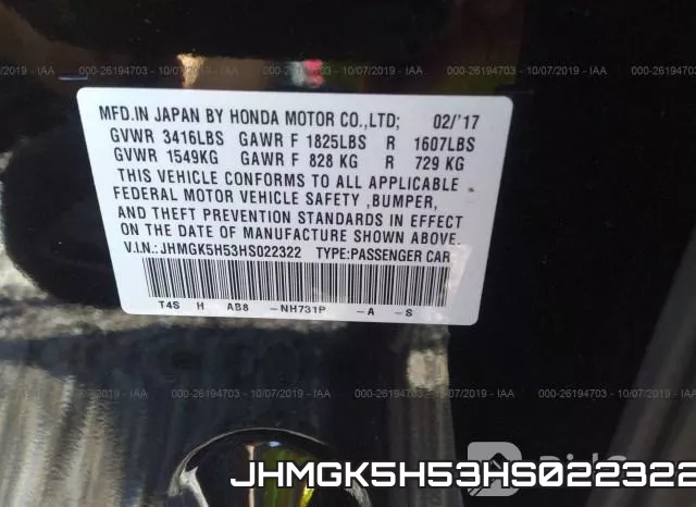 JHMGK5H53HS022322 фото 10