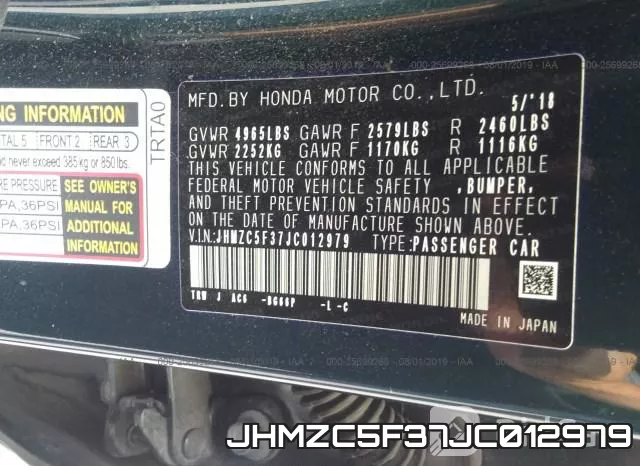 JHMZC5F37JC012979 фото 10