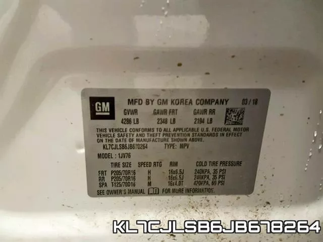 KL7CJLSB6JB678264 фото 2