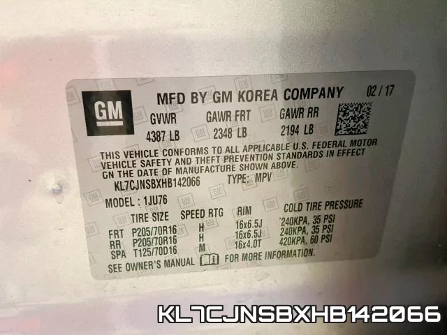 KL7CJNSBXHB142066 фото 2