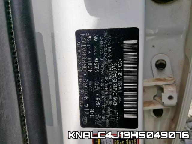 KNALC4J13H5049076 фото 2