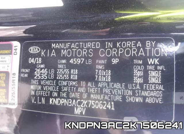 KNDPN3AC2K7506241 фото 10