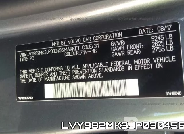 LVY982MK3JP030456 фото 10