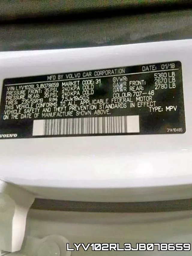 LYV102RL3JB078659 фото 2