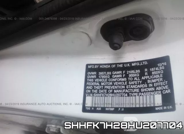SHHFK7H28HU207704 фото 10