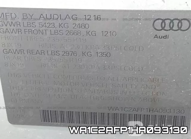 WA1C2AFP1HA093130 фото 10