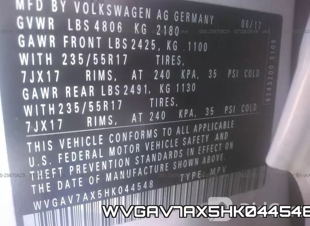 WVGAV7AX5HK044548 фото 10