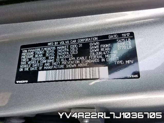 YV4A22RL7J1036705 фото 2