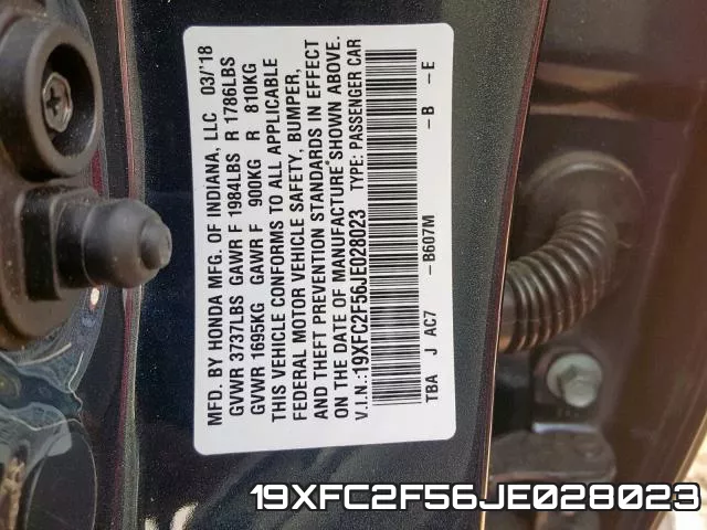 19XFC2F56JE028023 фото 2