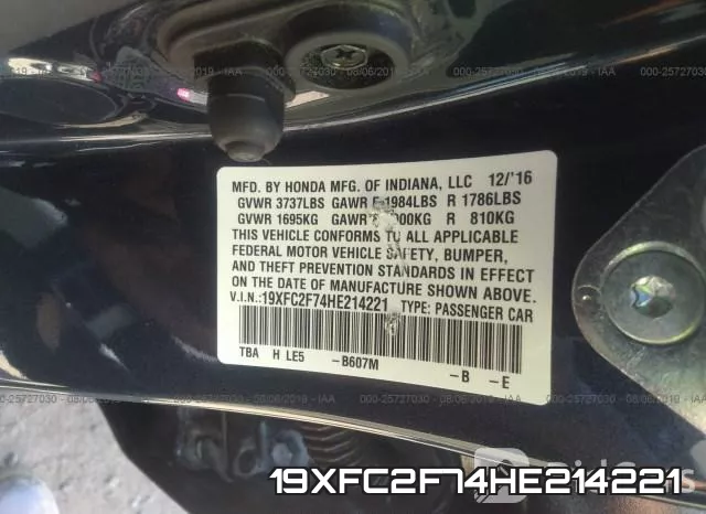 19XFC2F74HE214221 фото 10