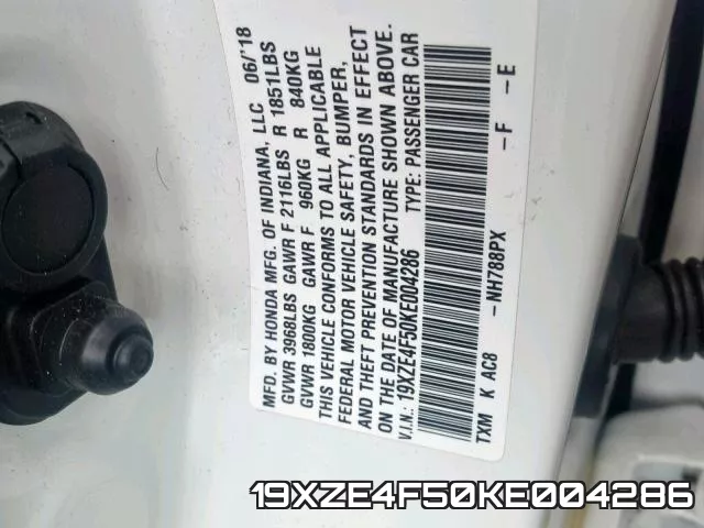 19XZE4F50KE004286 фото 2