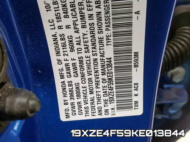 19XZE4F59KE013844 фото 2