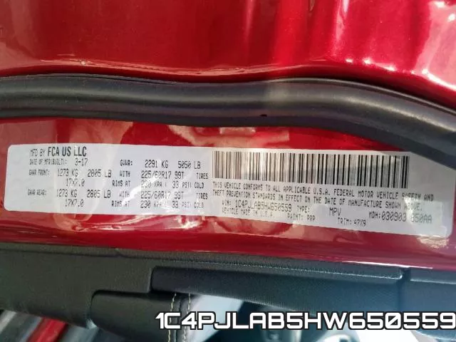 1C4PJLAB5HW650559 фото 2