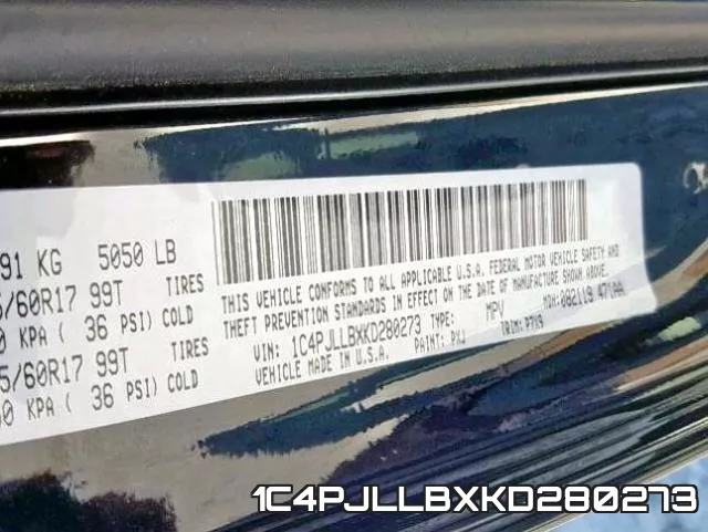 1C4PJLLBXKD280273 фото 2