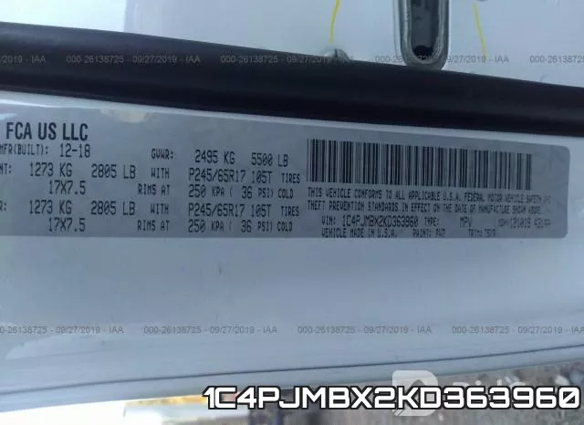 1C4PJMBX2KD363960 фото 9