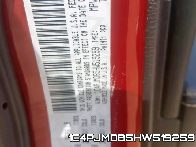 1C4PJMDB5HW519259 фото 2