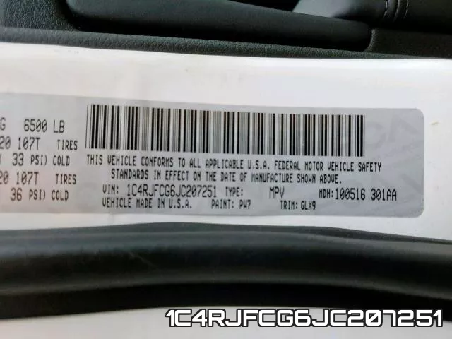 1C4RJFCG6JC207251 фото 2