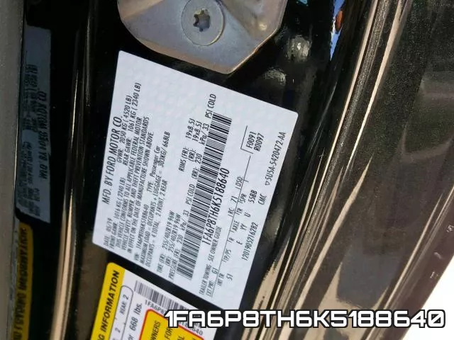 1FA6P8TH6K5188640 фото 2