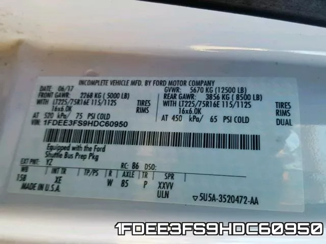 1FDEE3FS9HDC60950 фото 2