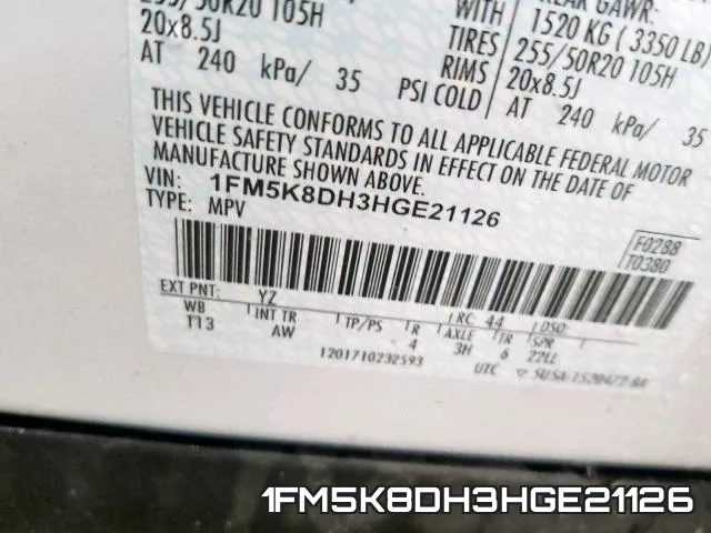 1FM5K8DH3HGE21126 фото 2