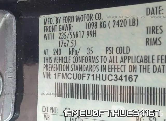1FMCU0F71HUC34167 фото 10