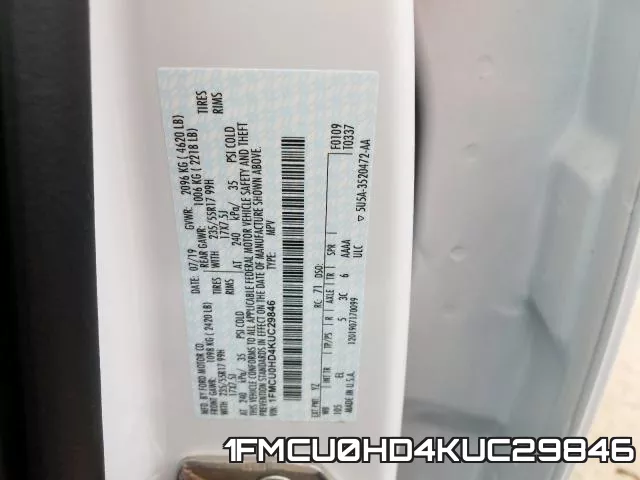 1FMCU0HD4KUC29846 фото 2